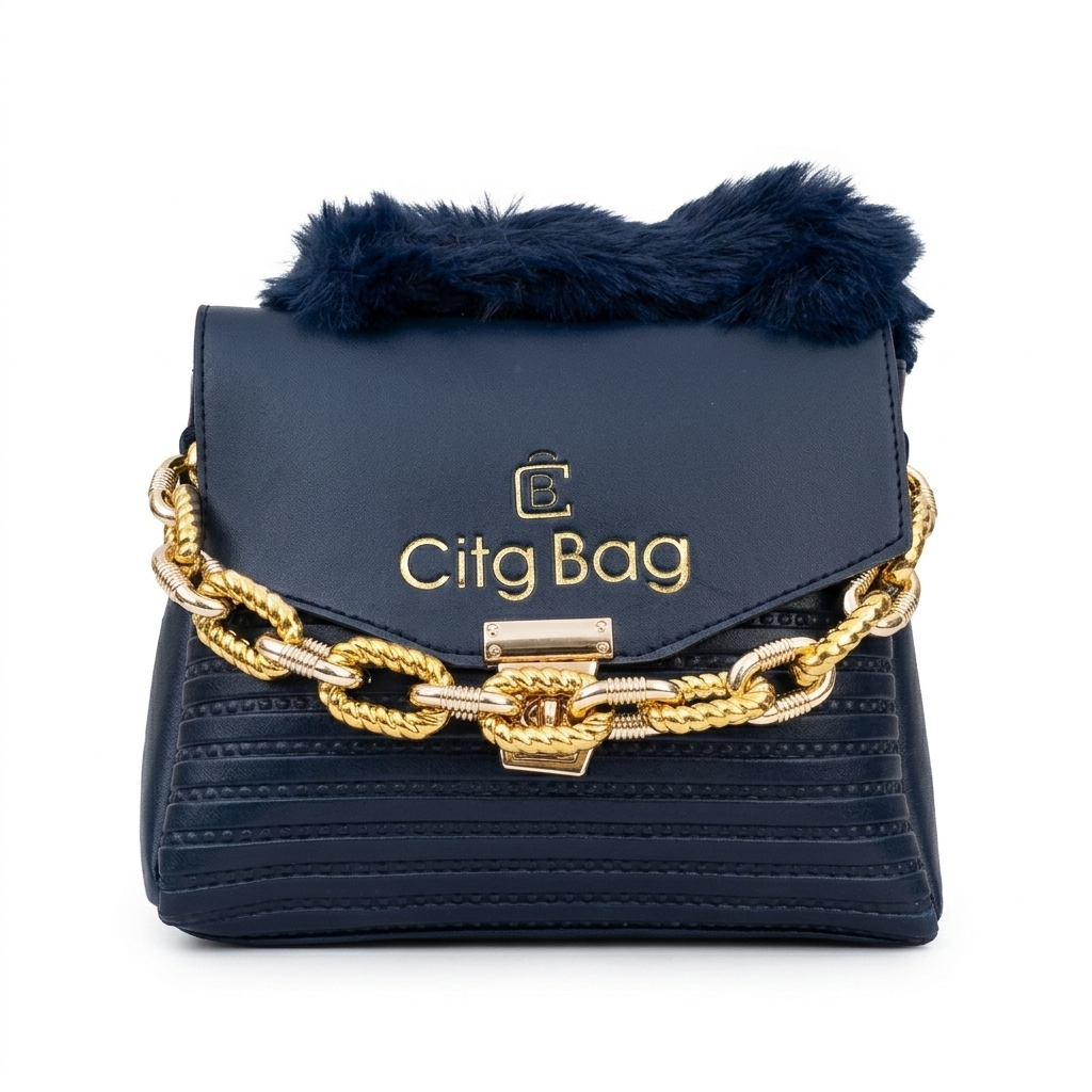 The Luxe Chain & Faux Fur Urban Satchel