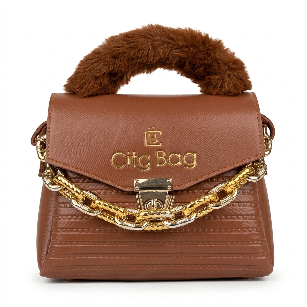 The Luxe Chain & Faux Fur Urban Satchel