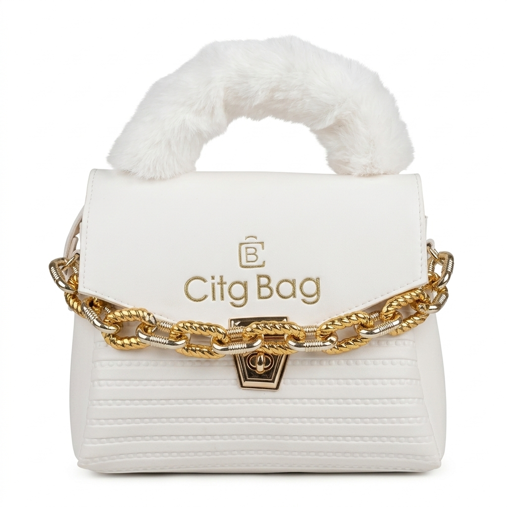 The Luxe Chain & Faux Fur Urban Satchel