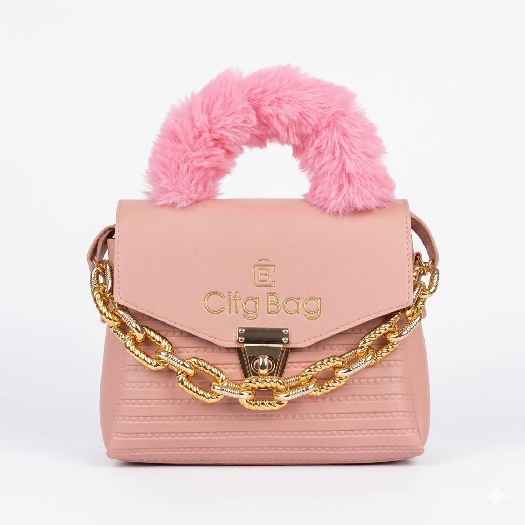 The Luxe Chain & Faux Fur Urban Satchel