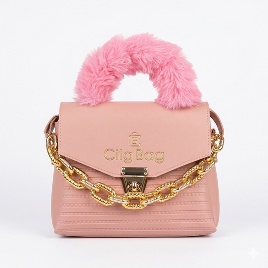 The Luxe Chain & Faux Fur Urban Satchel